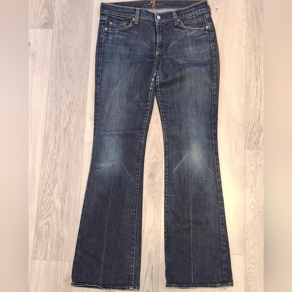 Vintage 7 For All Mankind Dark Blue Straight Leg Jeans